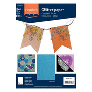 Glitter Paper Sheet TURQUOISE - 800207 014 - Florence
