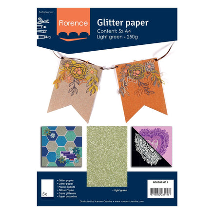 Glitter paper LIGHT GREEN - 800207 015 - Florence