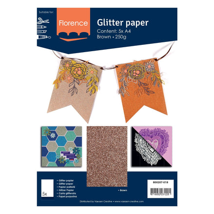 BROWN glitter paper - 800207 018 - Florence