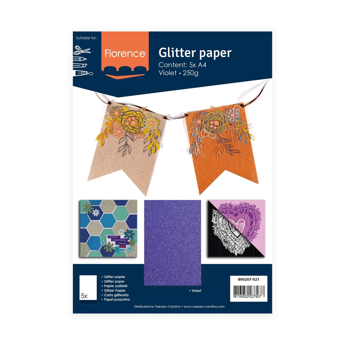 VIOLET glitter paper - 800207 021 - Florence