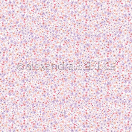Design paper 'Fine flower pattern purple-pink' - P-AR-10.3521- A.RENKE