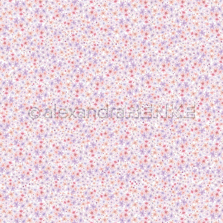 Design paper 'Fine flower pattern purple-pink' - P-AR-10.3521- A.RENKE