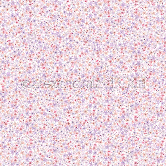 Design paper 'Fine flower pattern purple-pink' - P-AR-10.3521- A.RENKE
