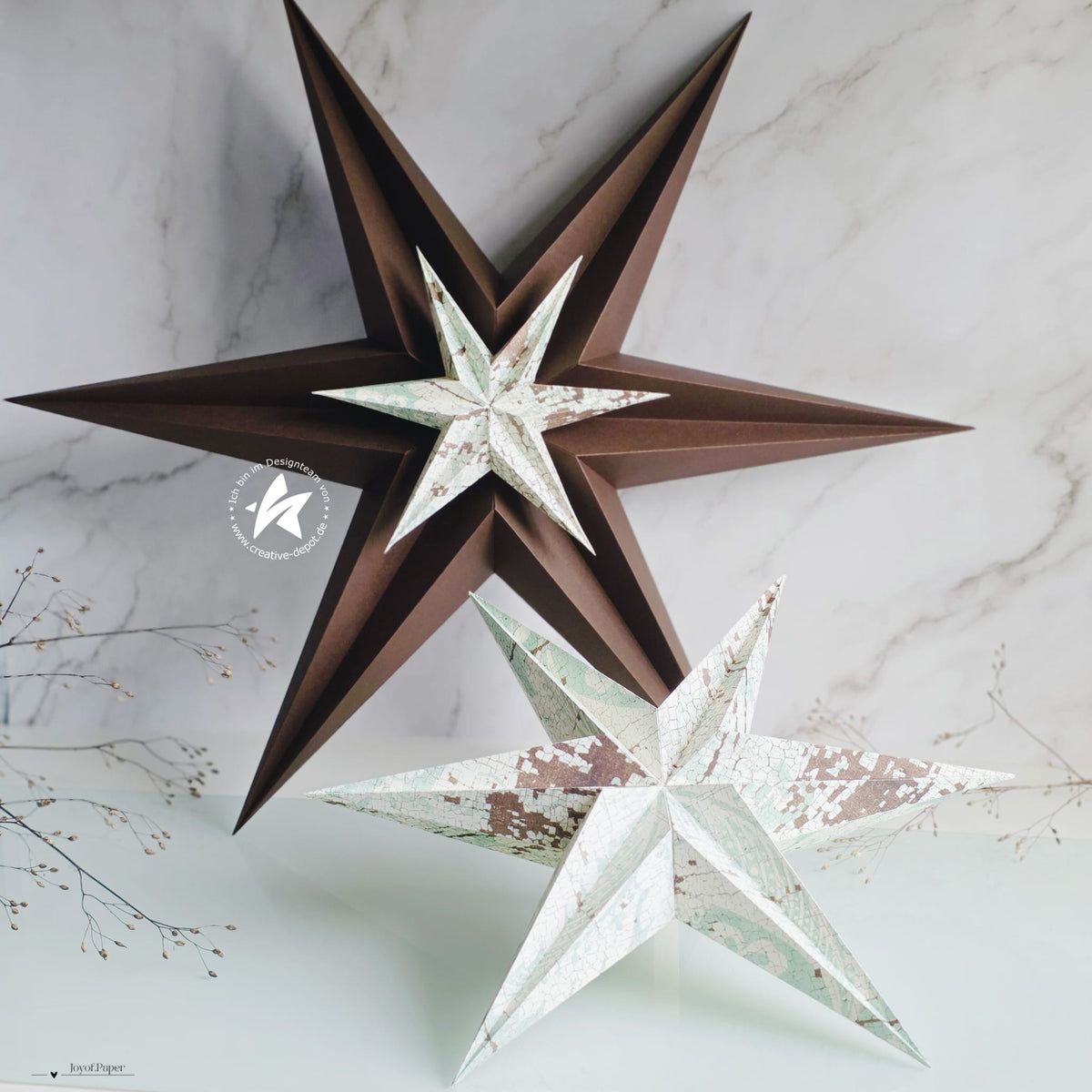 CD-Die-2331 Fustella Faltstern mit Innenstern - groß - 65 cm CREATIVE DEPOT