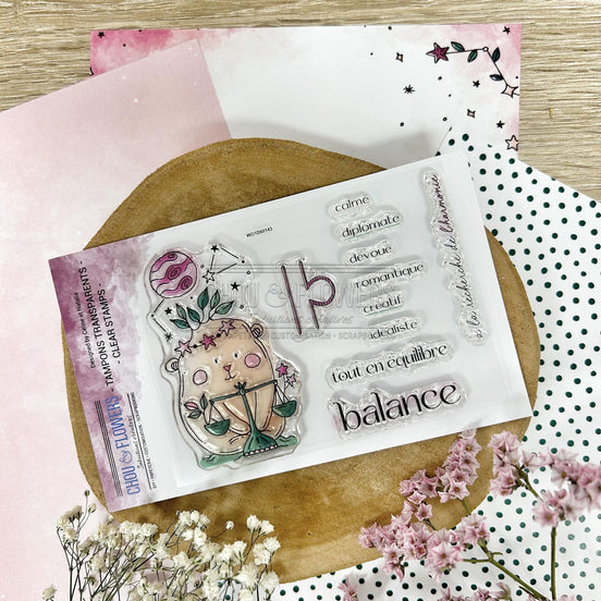 TIMBRO CLEAR -  DOUDOU BALANCE - AST107 - CHOU & FLOWERS