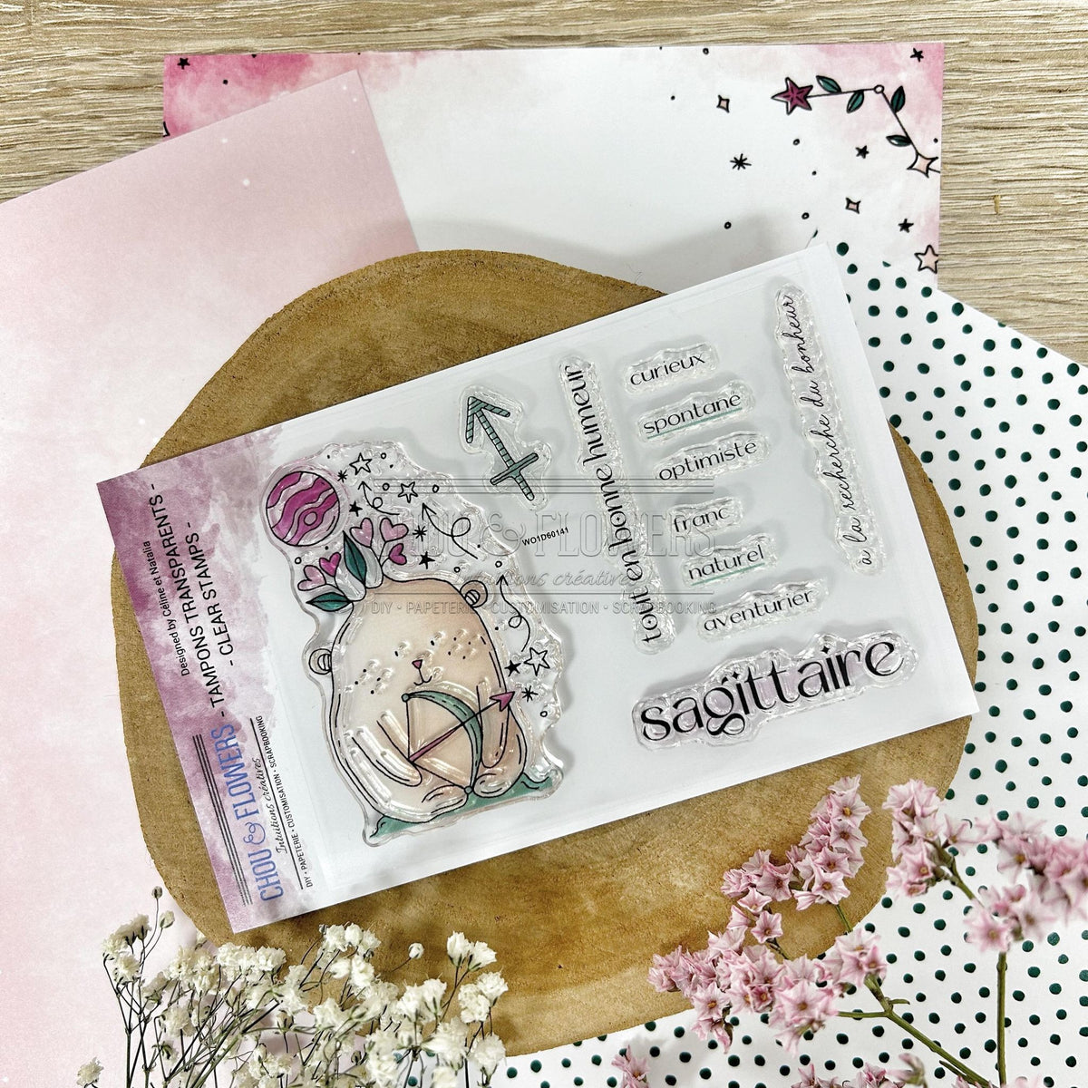 CLEAR STAMP - DOUDOU SAGITTAIRE - AST109 - CHOU & FLOWERS