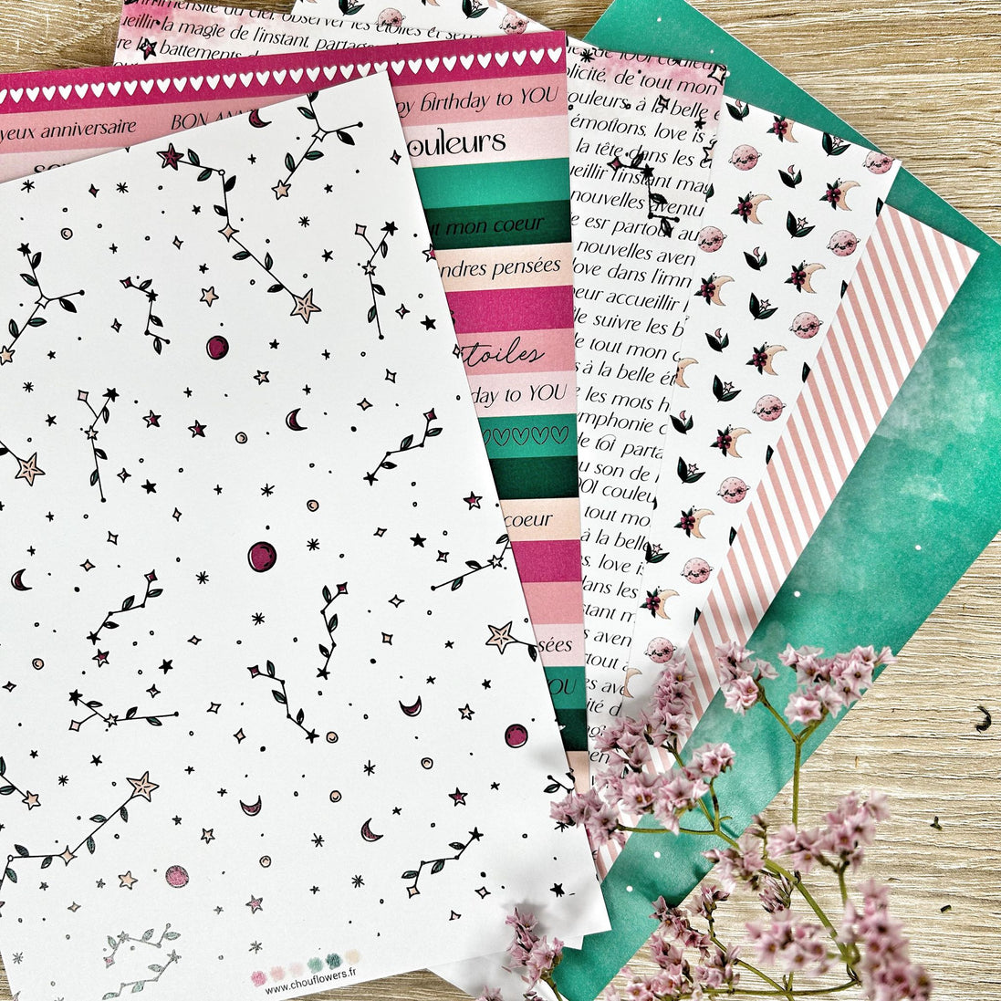 SET CARTE -  DOUDOULAND "LES ASTROS" - AST117 - CHOU & FLOWERS