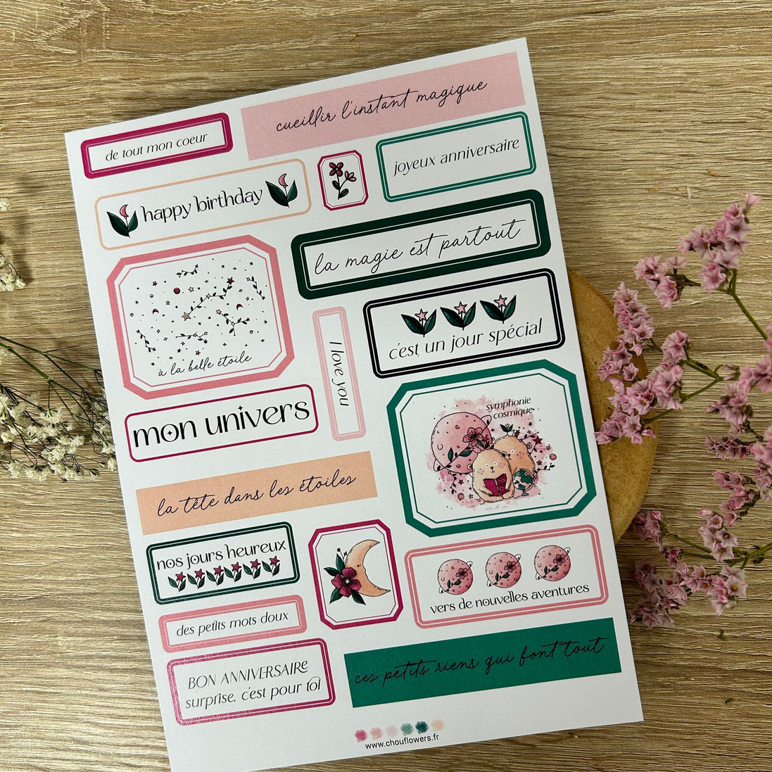 SET CARTE -  DOUDOULAND "LES ASTROS" - AST117 - CHOU & FLOWERS