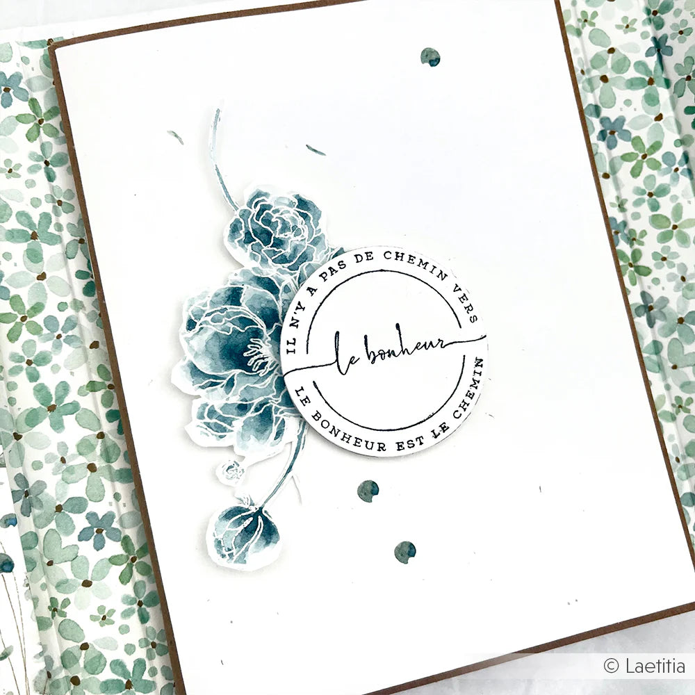 Design paper 'Fine flower pattern turquoise-mint'- P-AR-10.3520- A.RENKE