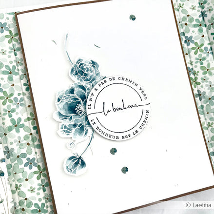 Design paper 'Fine flower pattern turquoise-mint'- P-AR-10.3520- A.RENKE