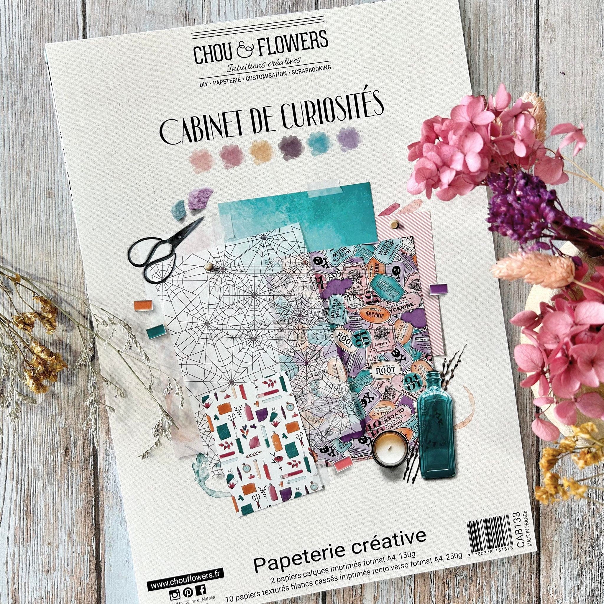 SET OF CARDS - CREATIVE PAPETERIE CABINET DE CURIOSITES - CAB133 - CHOU & FLOWERS
