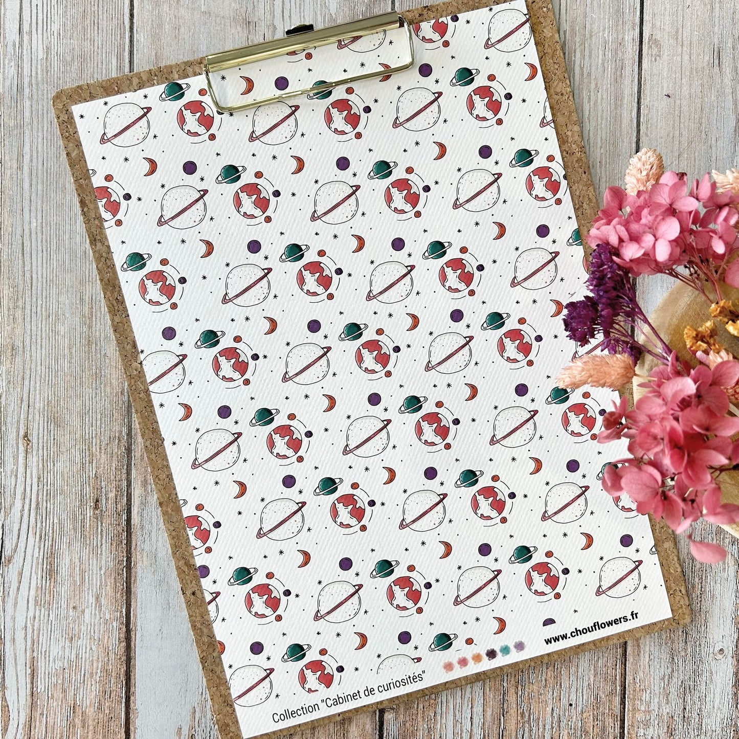 SET CARTE -PAPETERIE CREATIVE CABINET DE CURIOSITES  - CAB133 - CHOU & FLOWERS