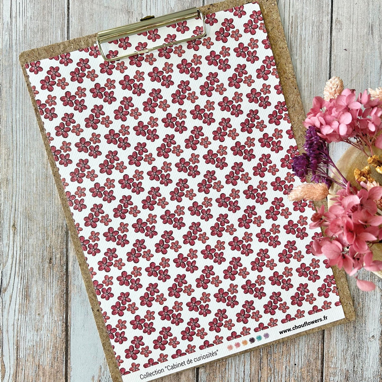 SET CARTE -PAPETERIE CREATIVE CABINET DE CURIOSITES  - CAB133 - CHOU & FLOWERS