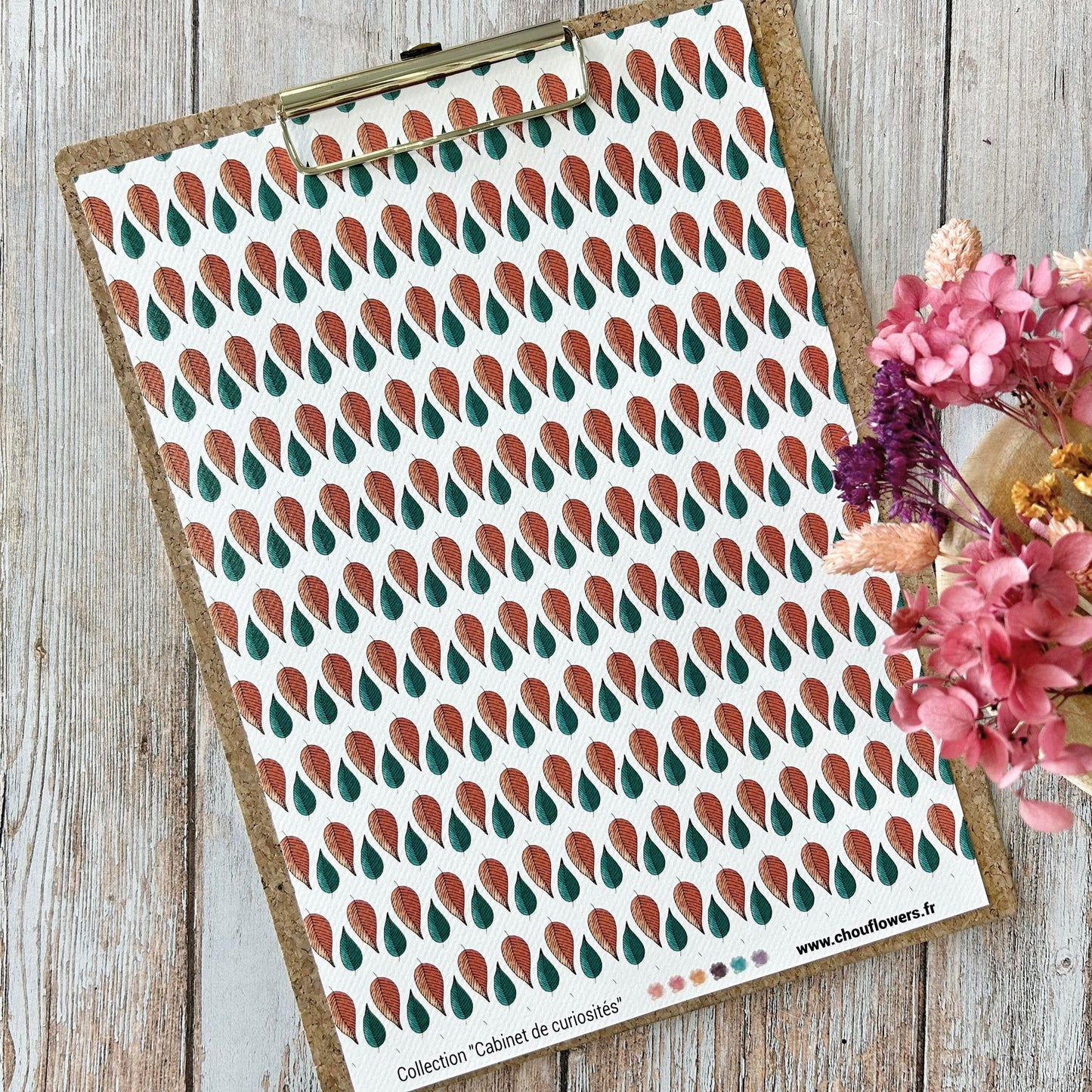 SET CARTE -PAPETERIE CREATIVE CABINET DE CURIOSITES  - CAB133 - CHOU & FLOWERS