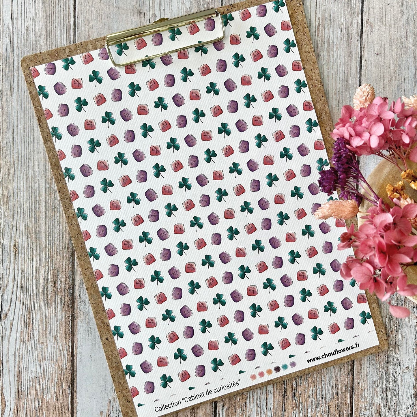 SET CARTE -PAPETERIE CREATIVE CABINET DE CURIOSITES  - CAB133 - CHOU & FLOWERS