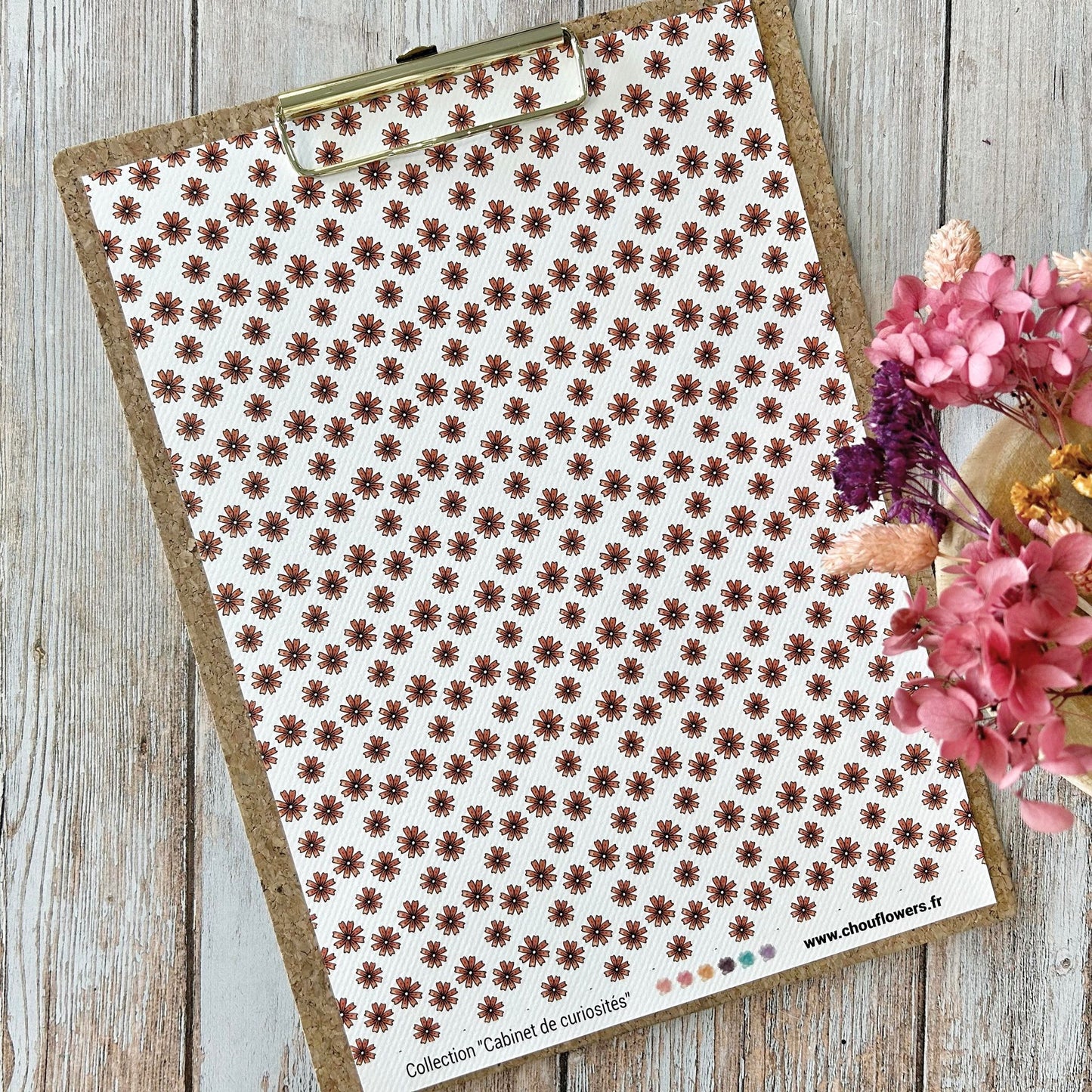 SET CARTE -PAPETERIE CREATIVE CABINET DE CURIOSITES  - CAB133 - CHOU & FLOWERS