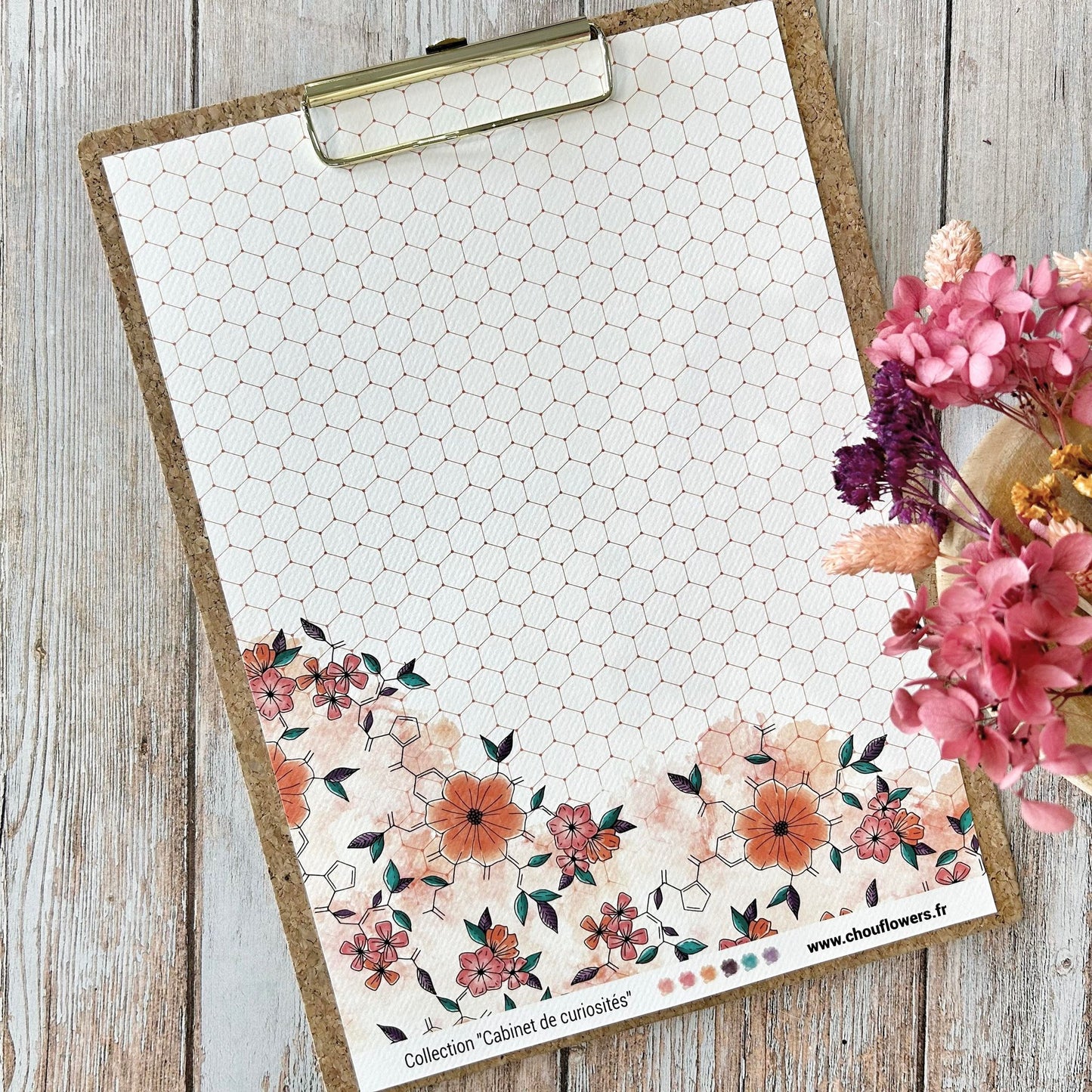SET CARTE -PAPETERIE CREATIVE CABINET DE CURIOSITES  - CAB133 - CHOU & FLOWERS