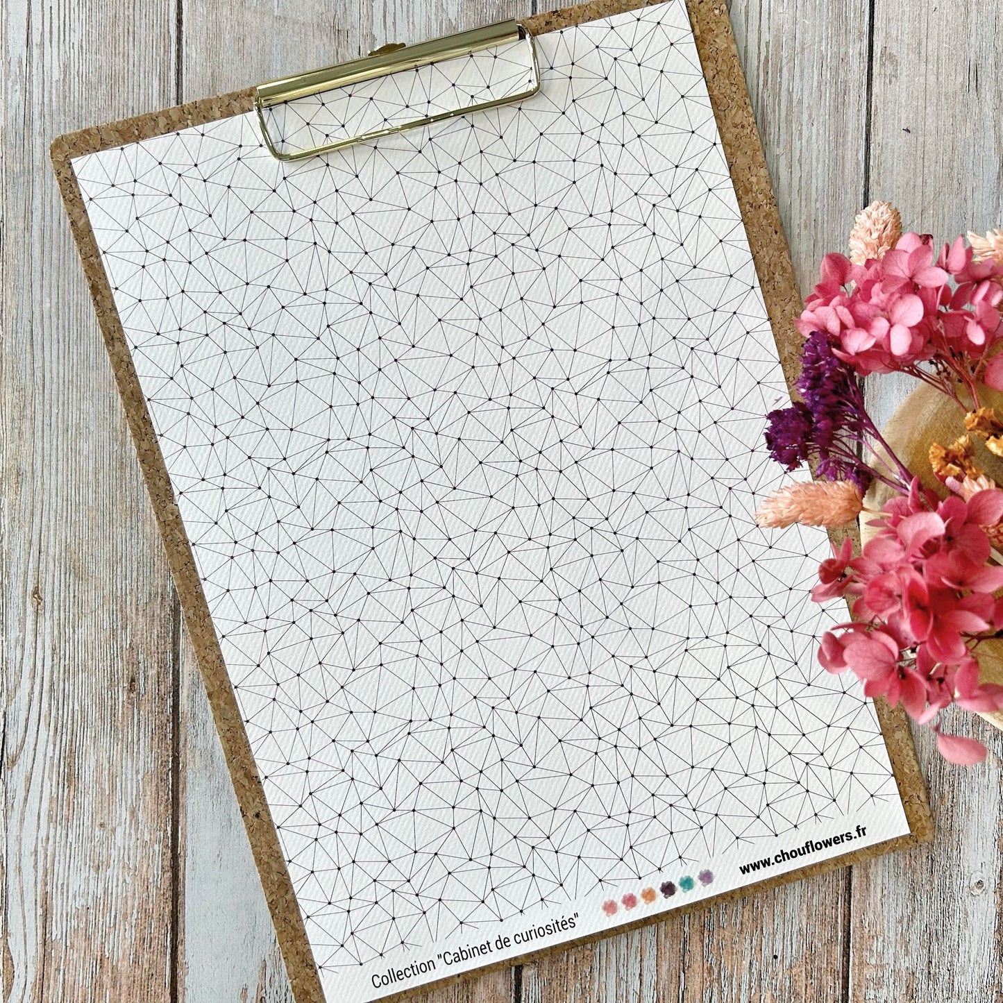 SET CARTE -PAPETERIE CREATIVE CABINET DE CURIOSITES  - CAB133 - CHOU & FLOWERS