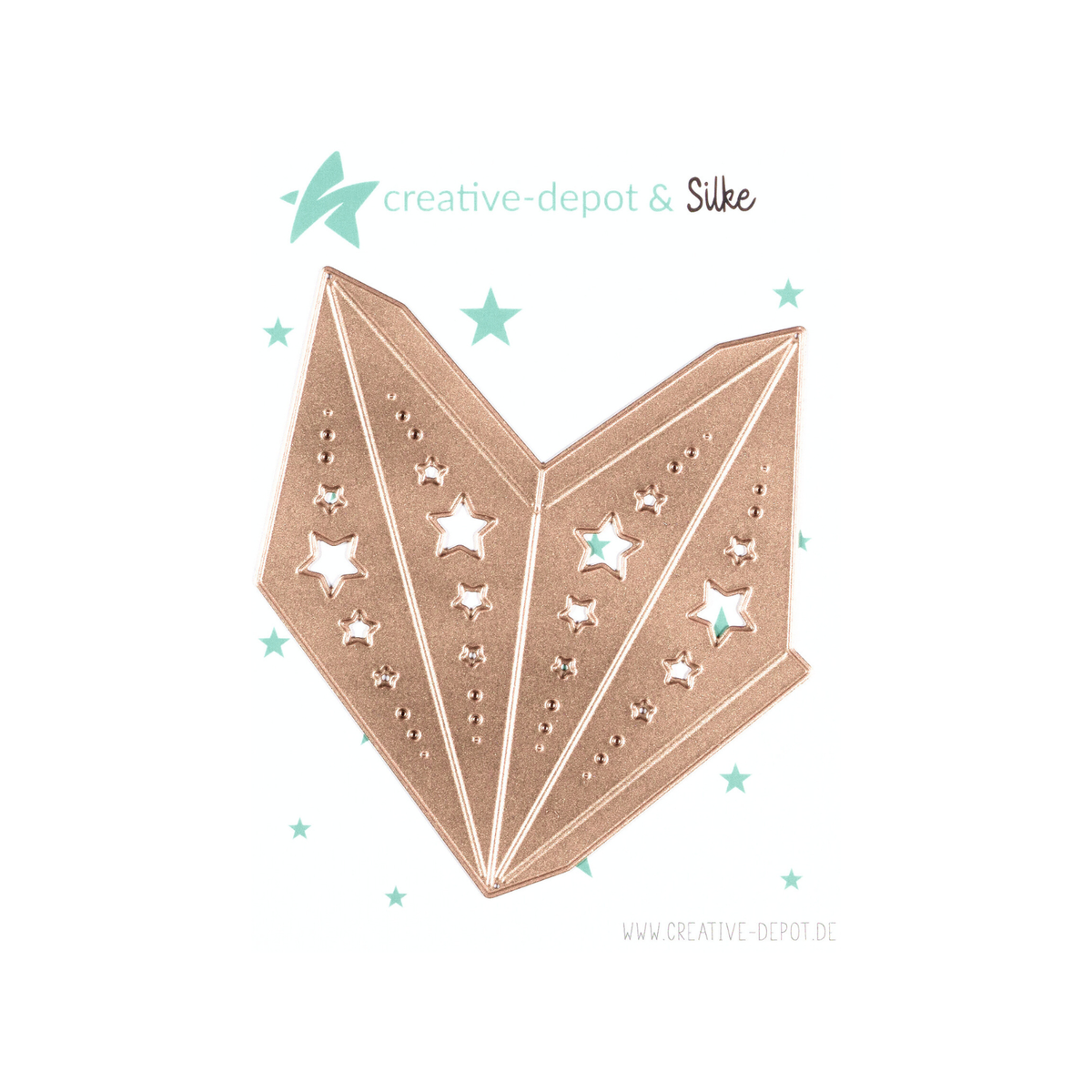 CD-Die-1497 Fustella Faltstern - 8 Zacken - Muster - 20 cm CREATIVE DEPOT