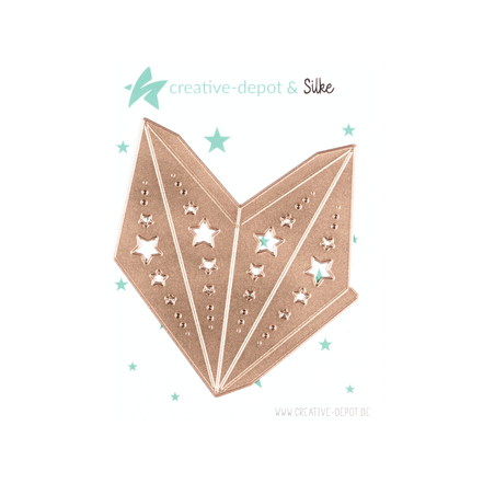 CD-Die-1497 Fustella Faltstern - 8 Zacken - Muster - 20 cm CREATIVE DEPOT