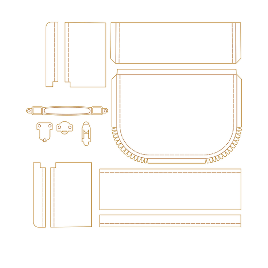 CD-Die-2765 Set Fustelle Retrokoffer - Mittel  (BAULETTO MEDIO)  CREATIVE DEPOT
