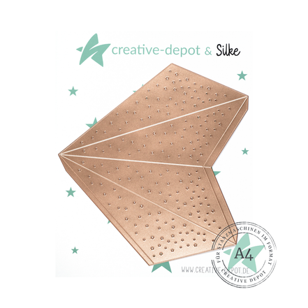 CD-Die-1459 Fustella Faltstern - 5 Zacken - Muster - 40 cm CREATIVE DEPOT