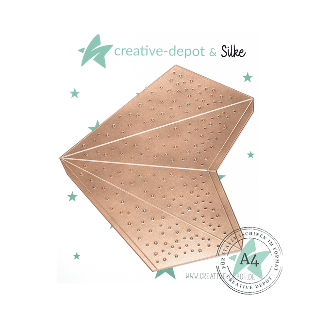 CD-Die-1459 Fustella Faltstern - 5 Zacken - Muster - 40 cm CREATIVE DEPOT