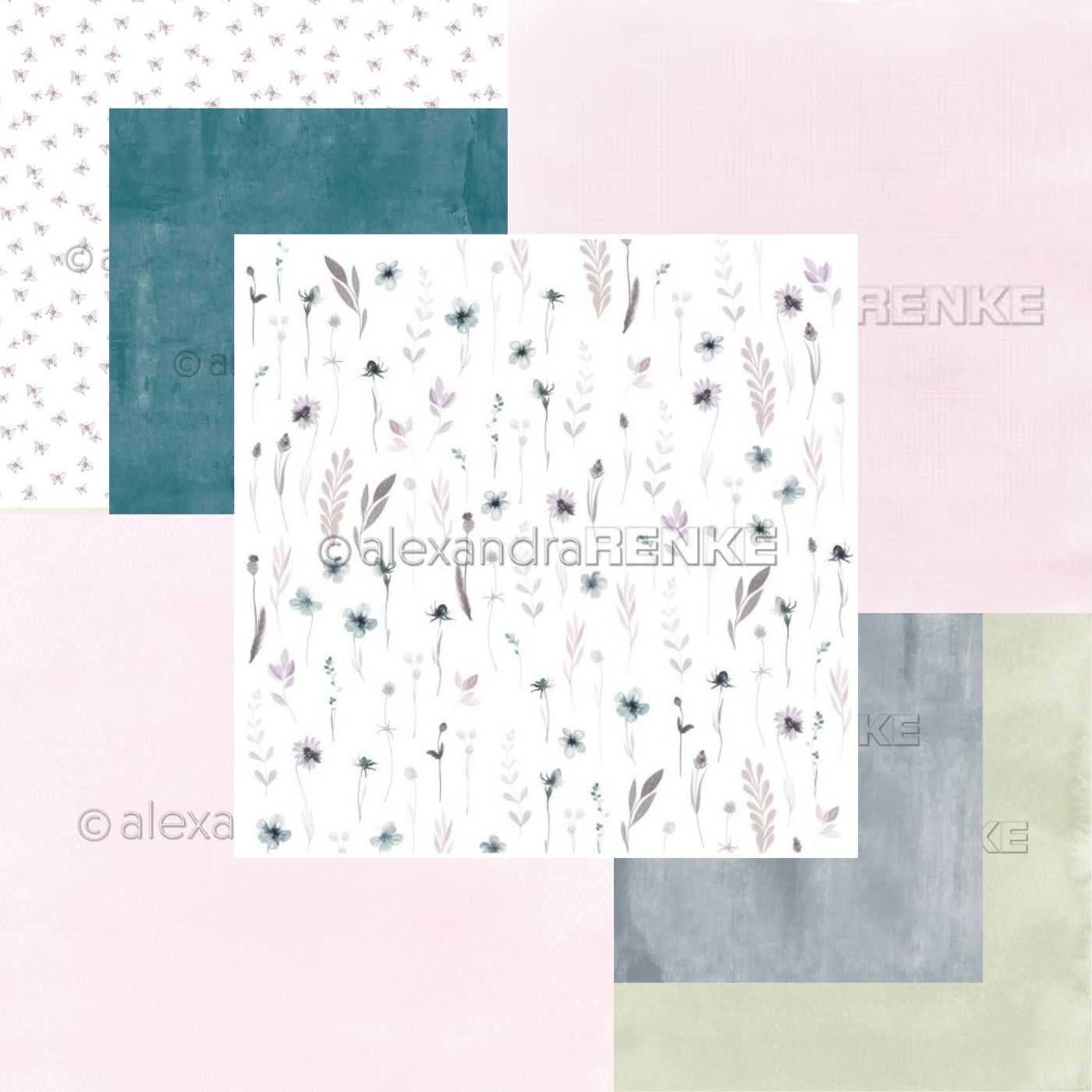 KIT Design paper 'FIORI BLU ' -  A.RENKE