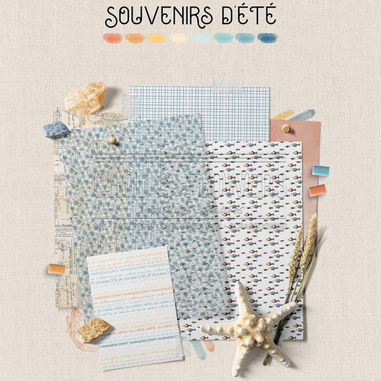 SET OF CARDS - CREATIVE SOUVENIRS D'ETE - BRE132 - CHOU &amp; FLOWERS