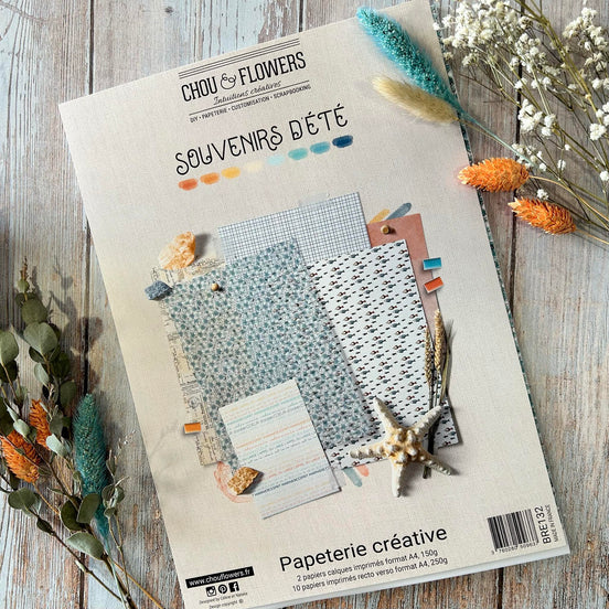 SET OF CARDS - CREATIVE SOUVENIRS D'ETE - BRE132 - CHOU &amp; FLOWERS