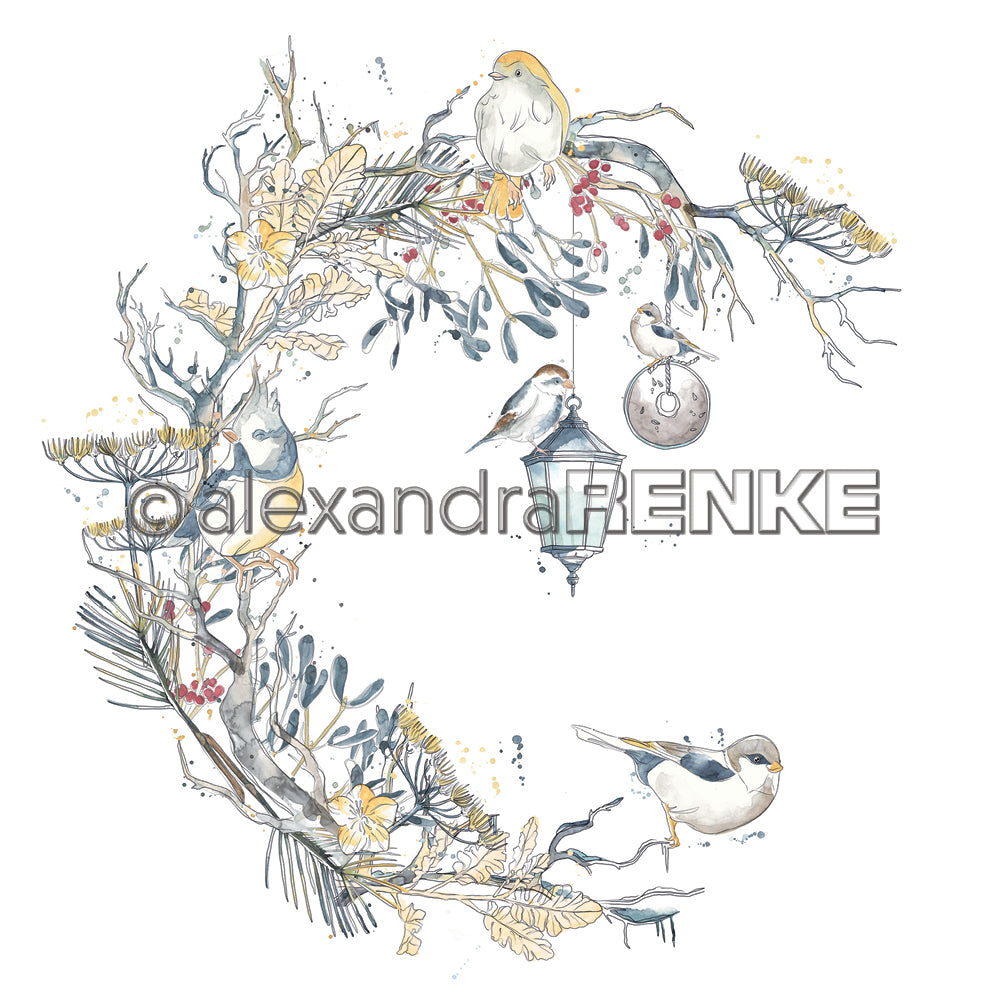 A. RENKE - Carta  "Floral Christmas Bird Wreath" - 10.2026