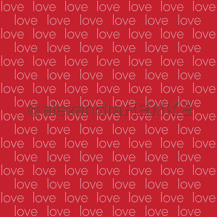 A. RENKE - Carta 'Love typo on premium red' 10.2160