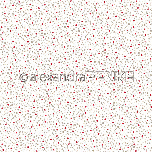 A. RENKE - Carta 'Love Letters with red hearts ' 10.2165