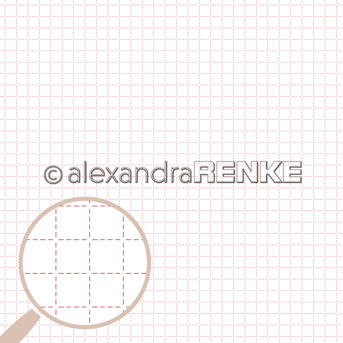 A. RENKE - Carta 'Dotted check pattern red' 10.2176