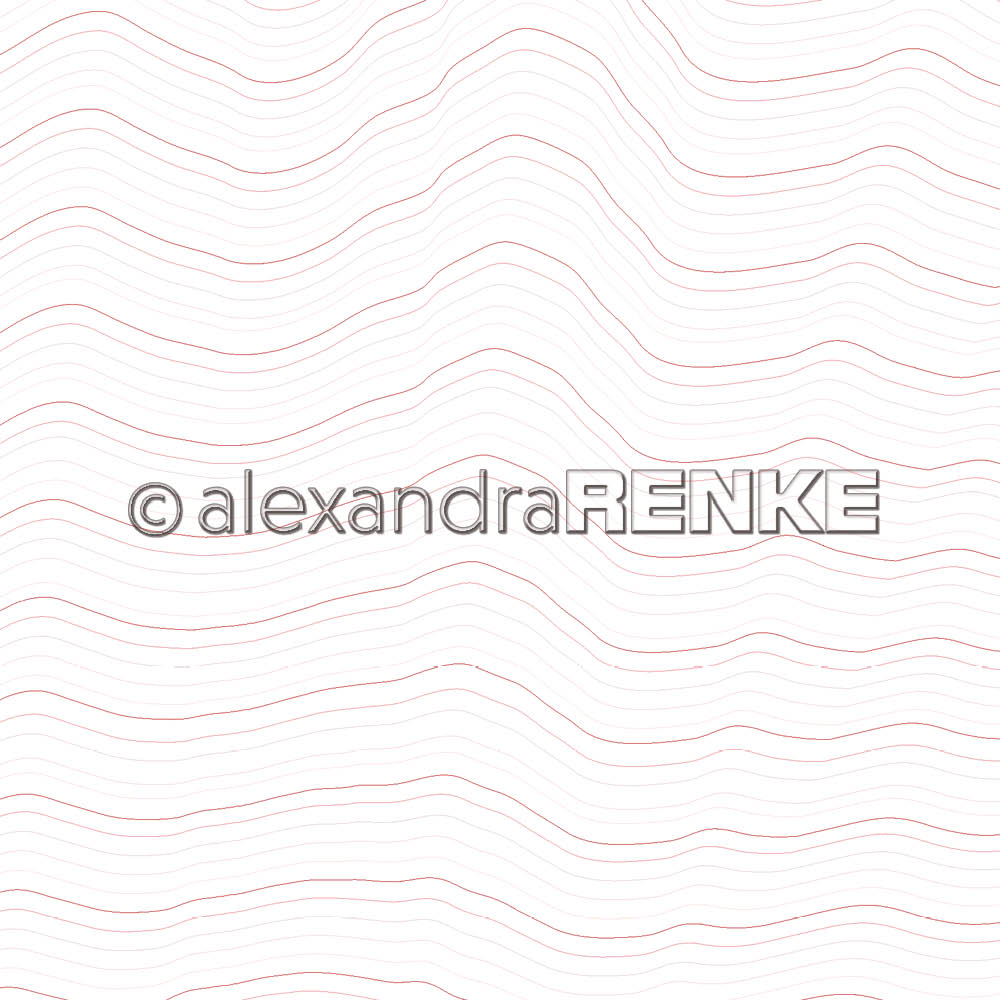A. RENKE - Carta 'Wave pattern red to pink ' 10.2177