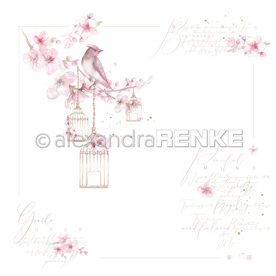 A. RENKE - Carta 'Cherry blossoms bird' 10.2661
