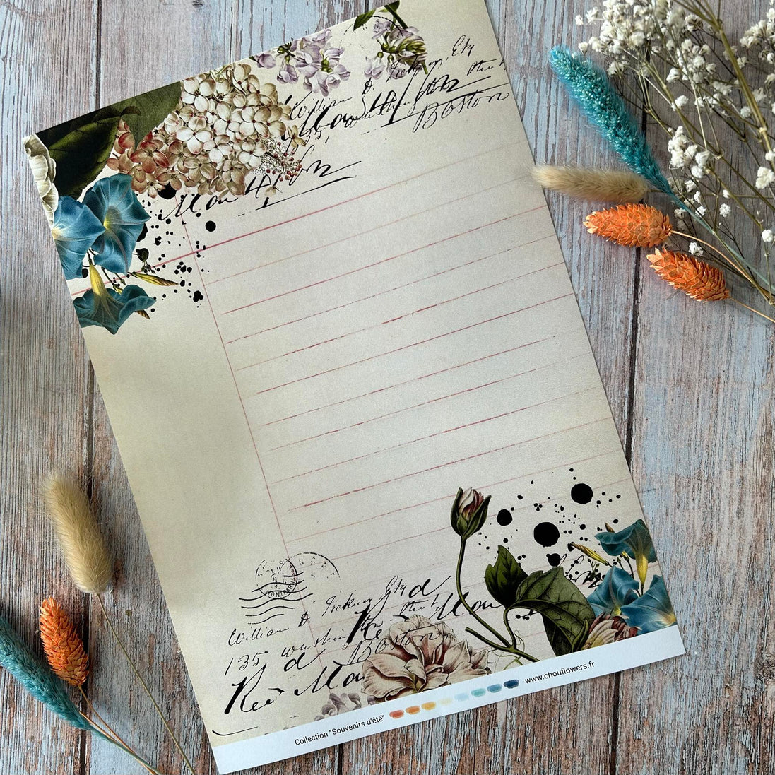 SET OF CARDS - JUNK SOUVENIRS D'ETE - BRE139 - CHOU &amp; FLOWERS