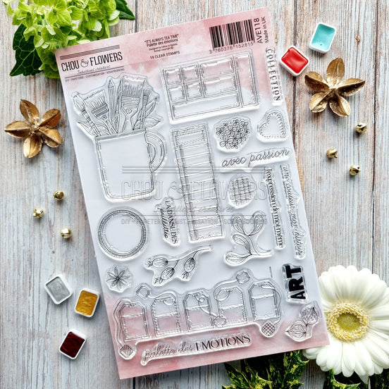 STAMP SET -PALETTE DES EMOTIONS -AVE118- CHOU &amp; FLOWERS