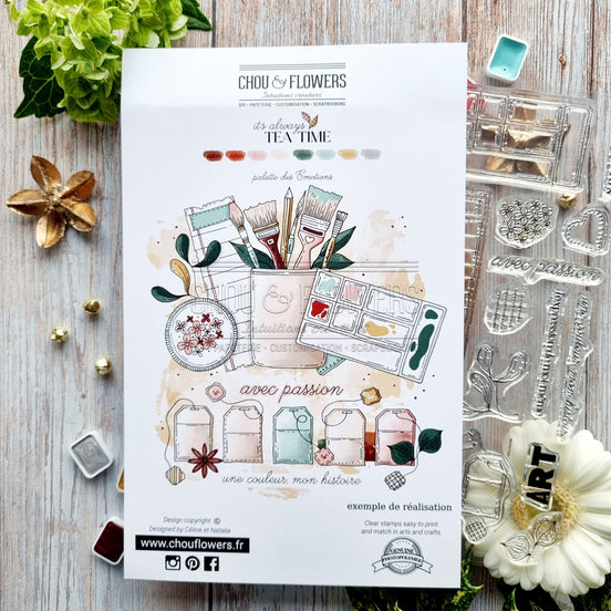 STAMP SET -PALETTE DES EMOTIONS -AVE118- CHOU &amp; FLOWERS