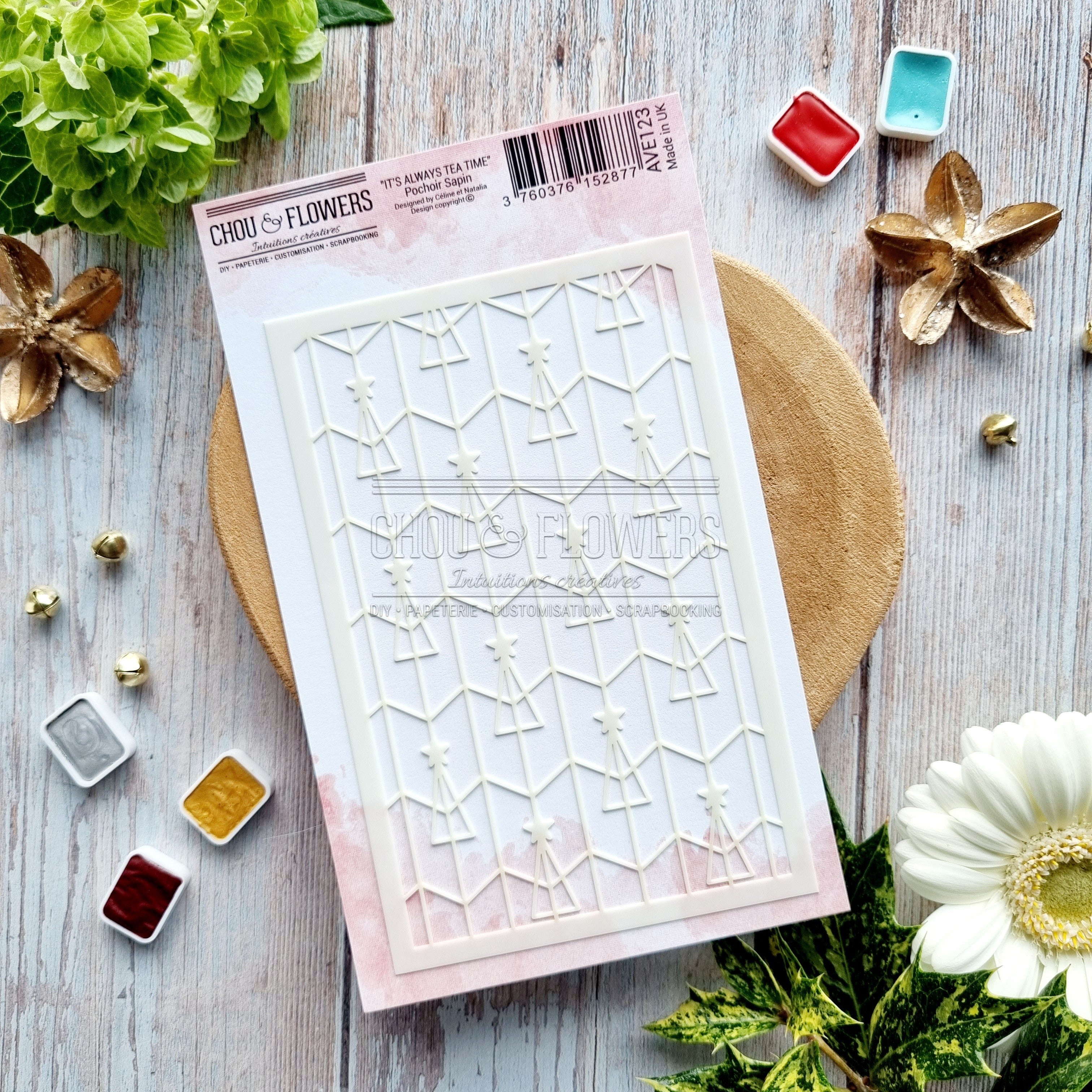 Stencil - SAPIN - AVE123 - CHOU & FLOWERS