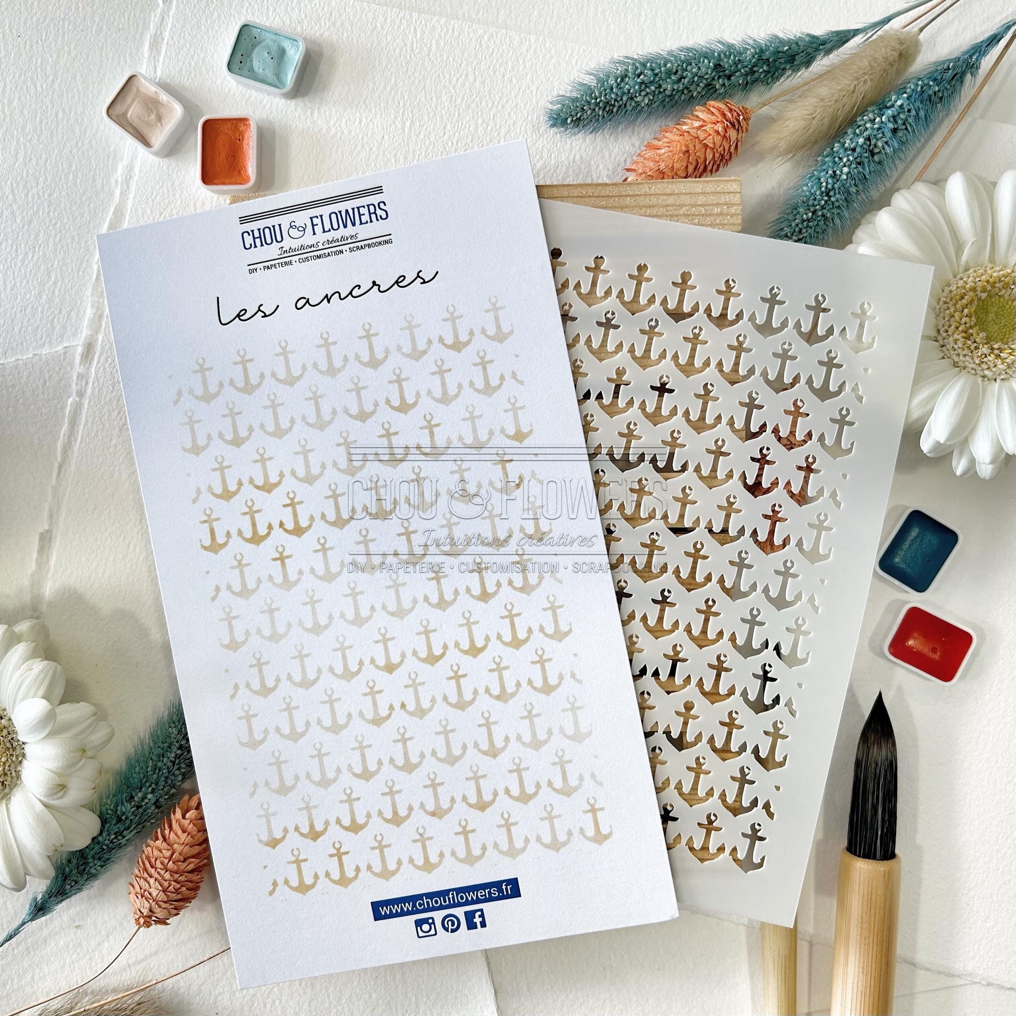 Stencil - ANCRE - BRE101 - CHOU & FLOWERS