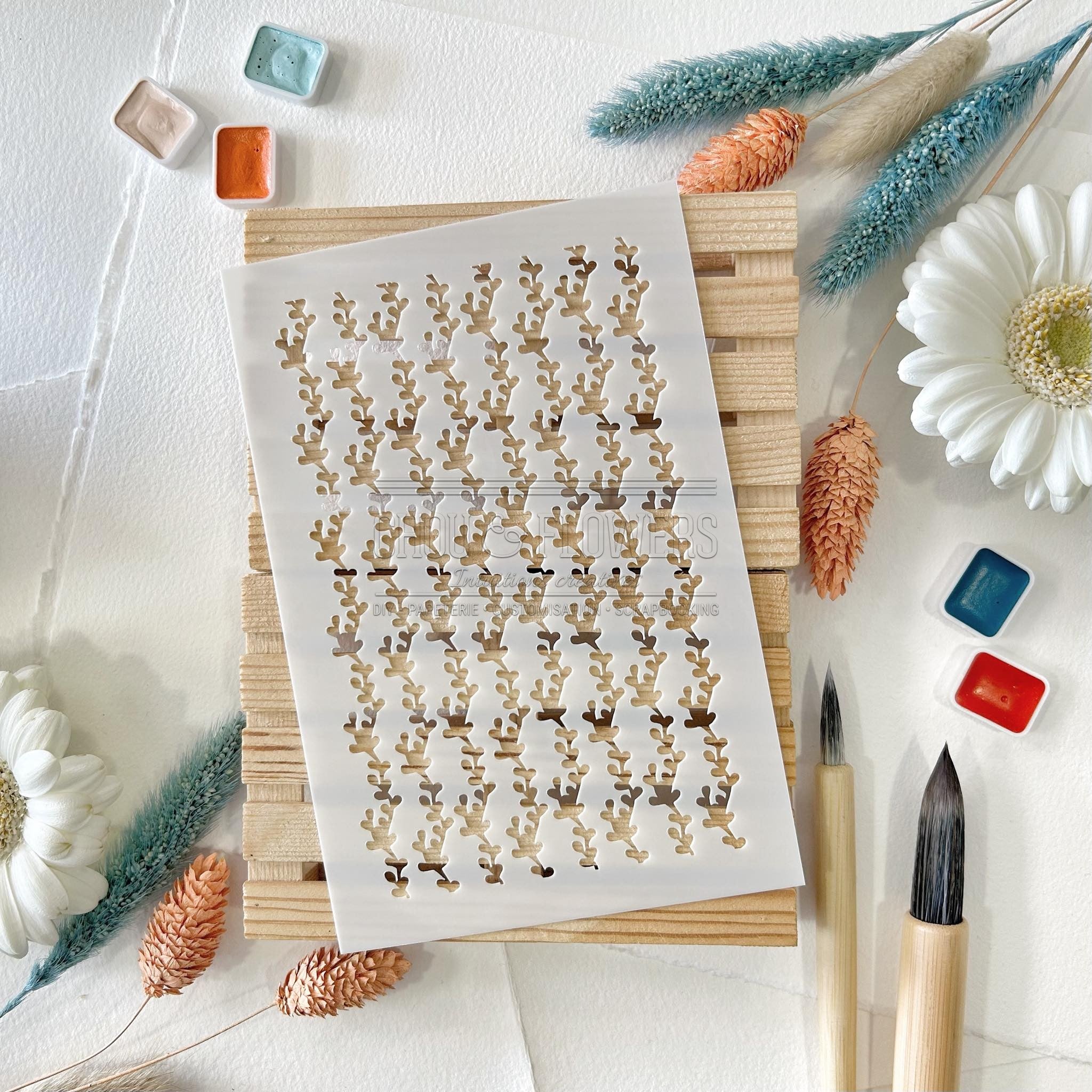 Stencil - TIGE FLEURIE - BRE105 - CHOU & FLOWERS