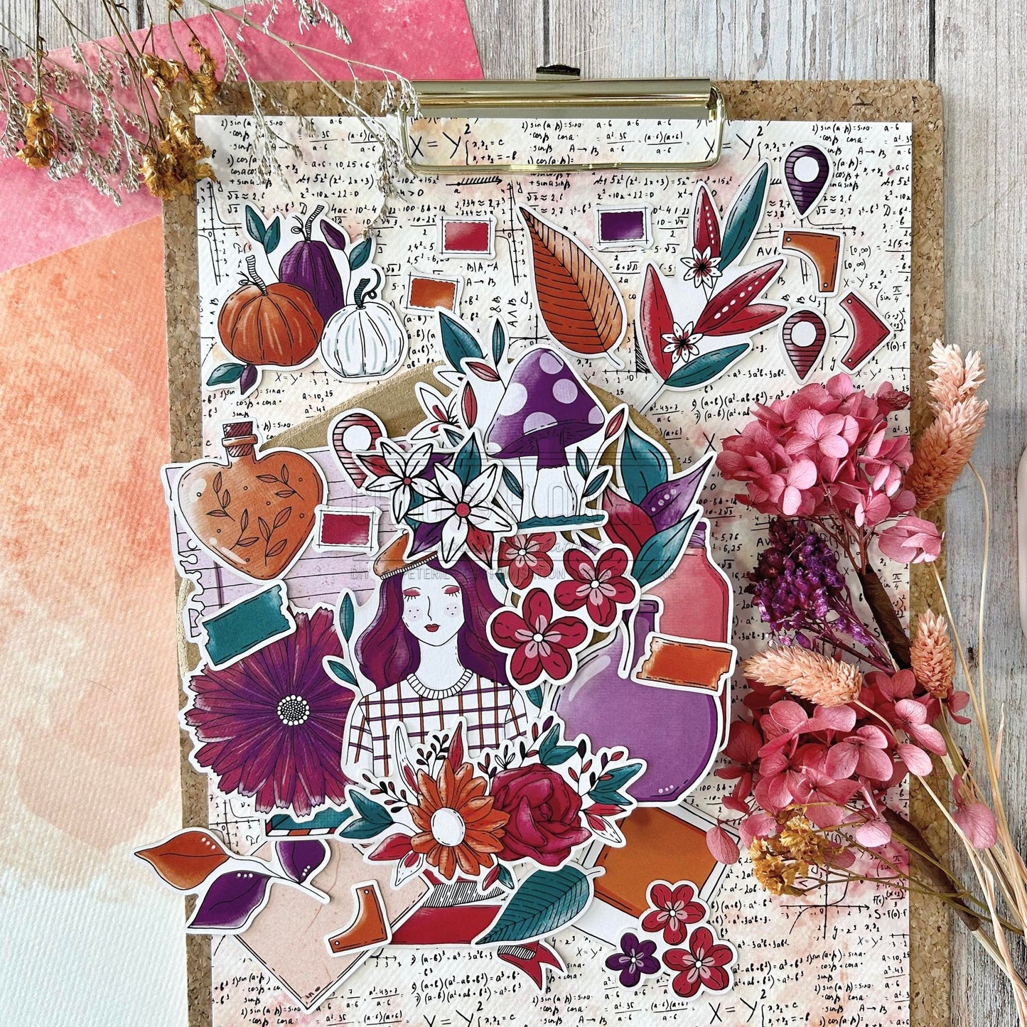 SET DIE-CUTS CABINET DE CURIOSITES - CAB105- CHOU & FLOWERS