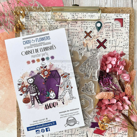 CLEAR STAMP SET - MONSTER PARTY - CAB120 - CHOU &amp; FLOWERS