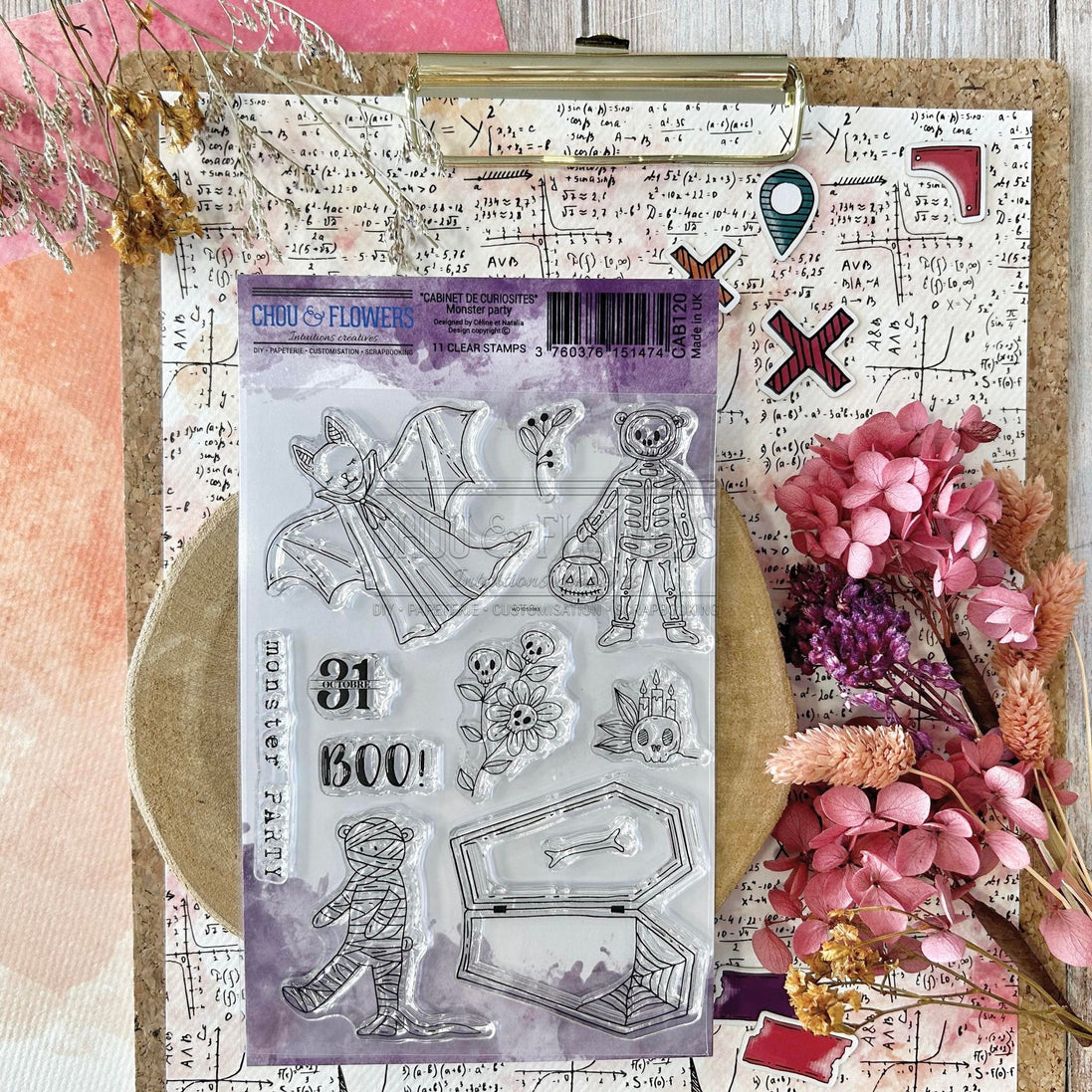 CLEAR STAMP SET - MONSTER PARTY - CAB120 - CHOU &amp; FLOWERS
