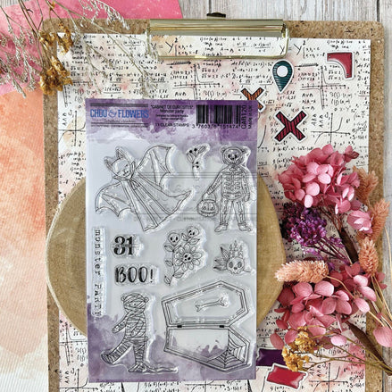 CLEAR STAMP SET - MONSTER PARTY - CAB120 - CHOU &amp; FLOWERS