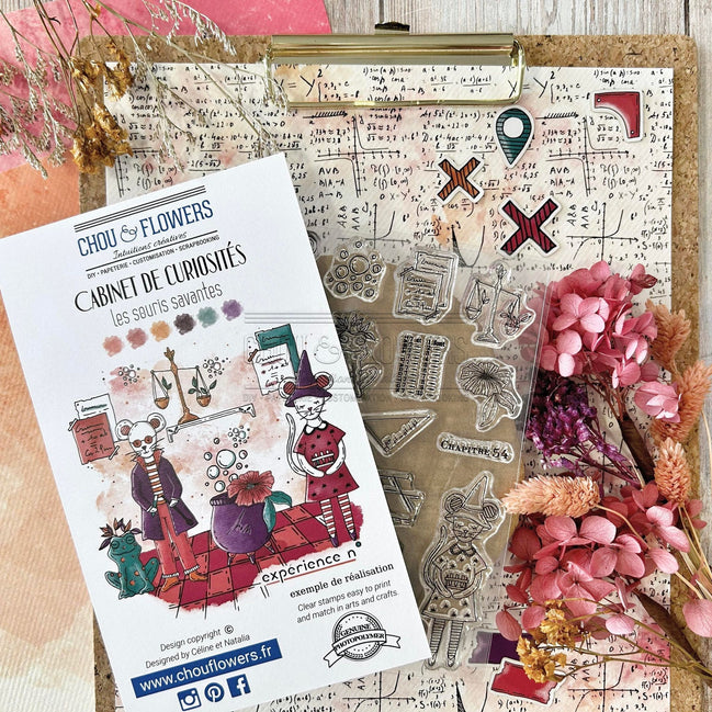 CLEAR STAMP SET - LES SOURIS SAVANTES - CAB121 - CHOU &amp; FLOWERS