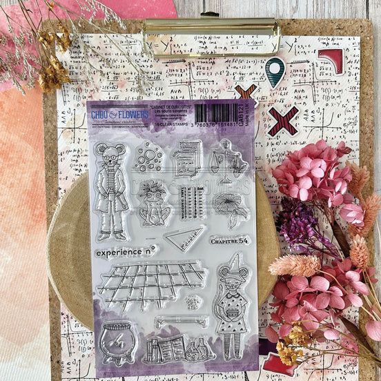 SET TIMBRI CLEAR - LES SOURIS SAVANTES - CAB121 - CHOU & FLOWERS