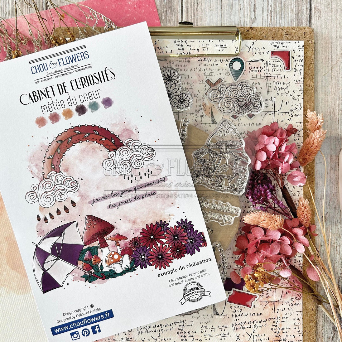CLEAR STAMP SET - METEO DU COEUR - CAB124 - CHOU &amp; FLOWERS