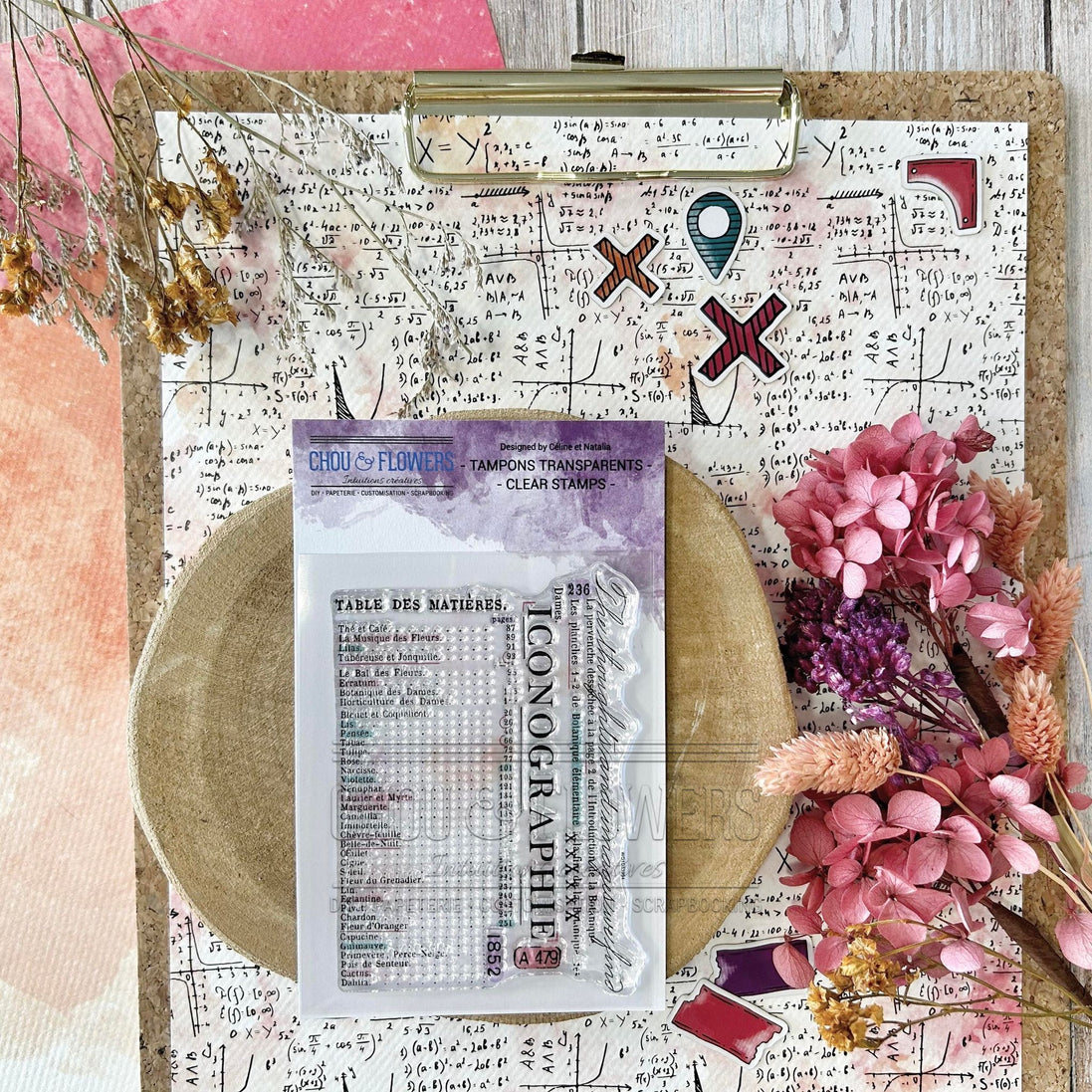 CLEAR STAMP - ICONOGRAPHIE - CAB127 - CHOU &amp; FLOWERS